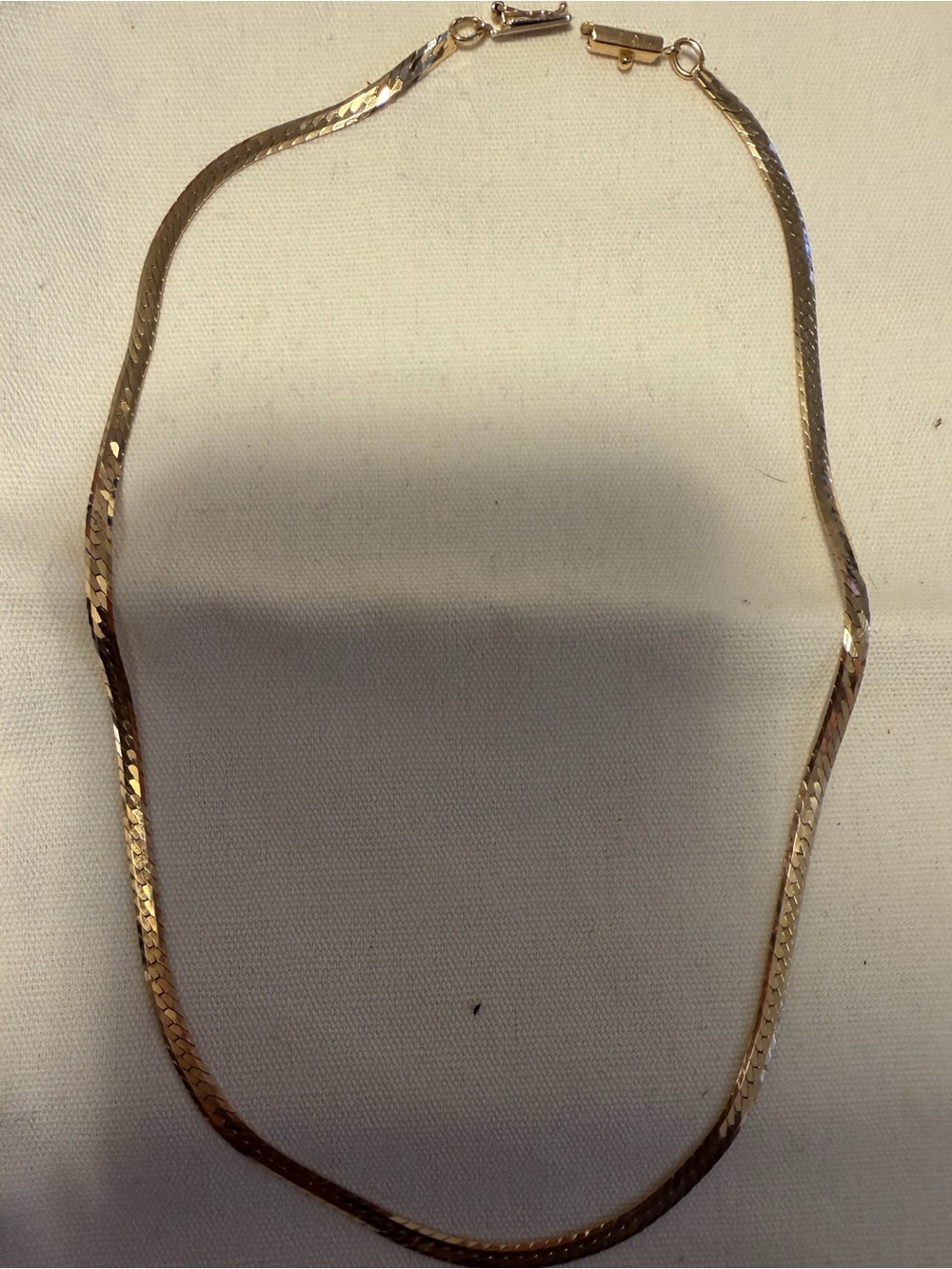 Gold Tone Herringbone Necklace - Women's Jewelry